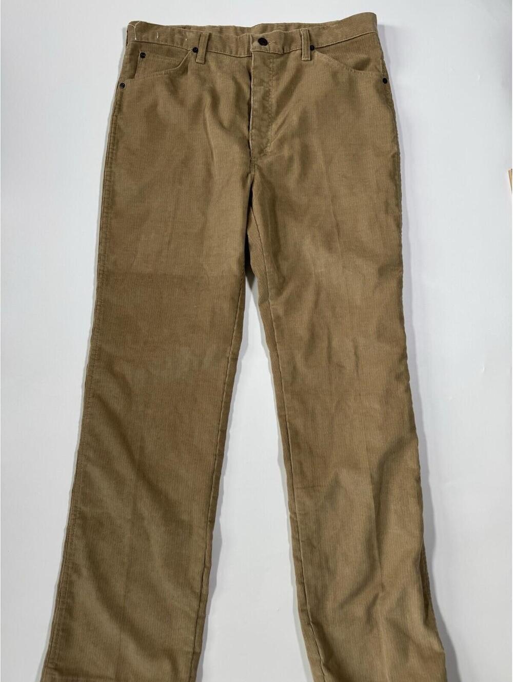 Vintage Sedgefield Corduroy Pants USA Made Tan Khaki 36x32 Straight Leg